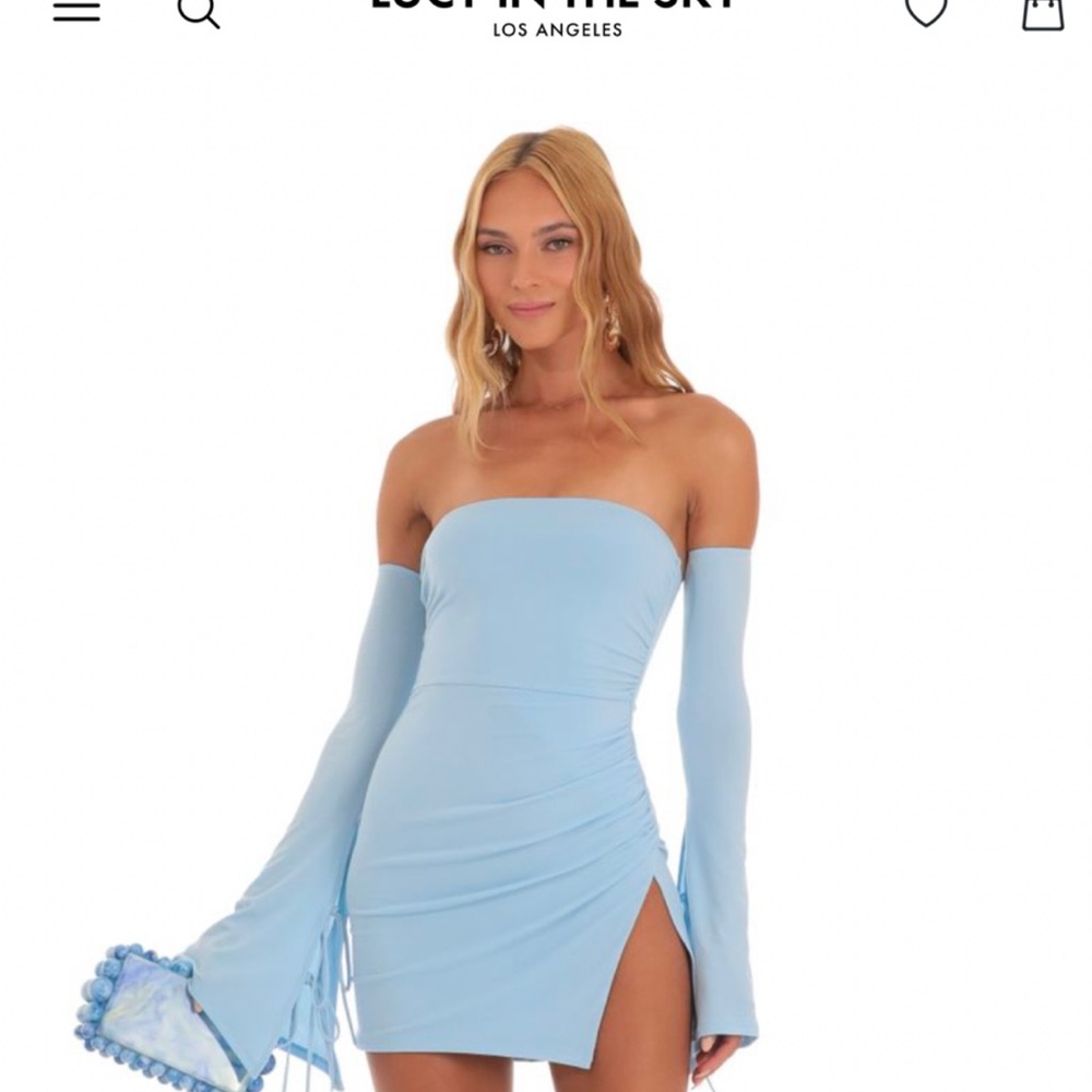 Lucy in the sky- Ina Bell Sleeve dress in blue